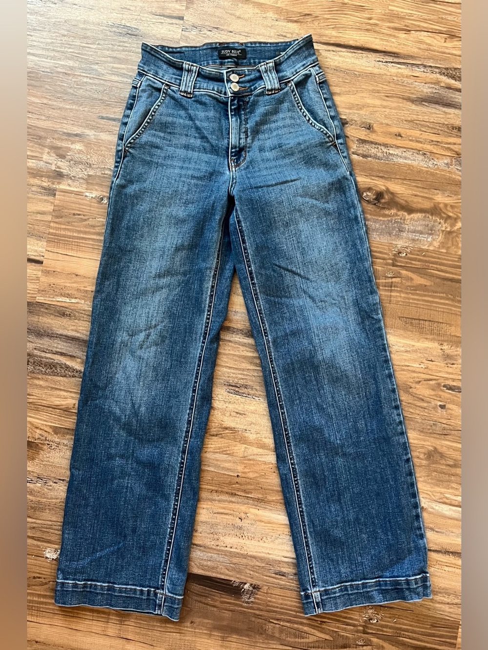 JUDY BLU Women's Blue Denim Wide Leg Jeans, Size 3/26
